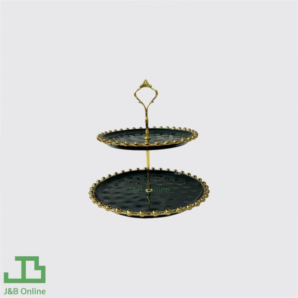 Green 2-Layer Ceramic Plate 20 and 25cm Goldfish Egg Chain Pattern SXC111